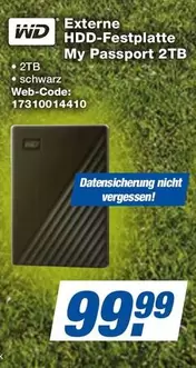 WD - Externe HDD-Festplatte My Passport 2TB