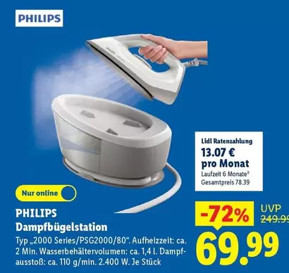 Philips - Dampfbügelstation Typ ",2000 Series/PSG2000/80"