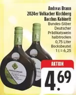 Braun - 2024er Volker Kirchberg Bacchus Kabinett Bundes-Silber Deutscher Prädikatswein halbtrocken