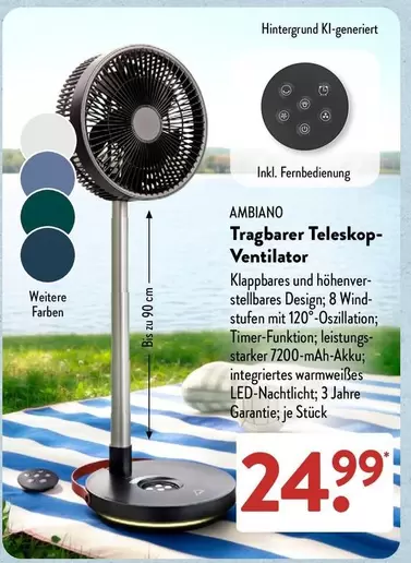 Tragbarer Teleskop-Ventilator