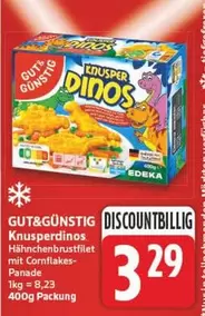 Knusper Dinos Hähnchenbrustfilet mit Cornflakes-Panade
