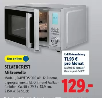 SILVERCREST Mikrowelle SMWEDS 900 A1