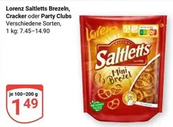 Brezel - Saltletts n, Cracker oder Party Clubs