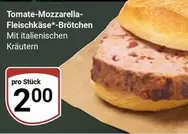 Tomate-Mozzarella-Fleischkäse*-Brötchen