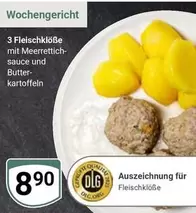 LG - Fleischklöße mit Meerrettich-sauce und Butterkartoffeln
