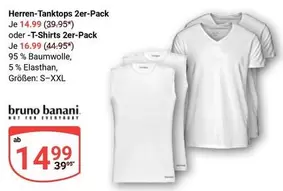 Bruno Banani - Herren-Tanktops 2er-Pack oder T-Shirts 2er-Pack