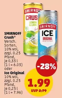 Smirnoff - Crush Lemon & Lime or Ice Original