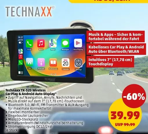 TX-320 Wireless Car Play & Android Auto Display