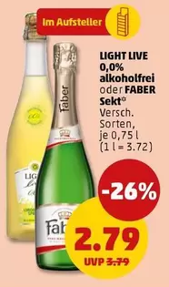 Faber - LIGHT LIVE 0,0% alkoholfrei oder FABER Sekt