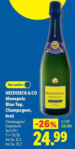 Monopole Blue Top, Champagner, brut