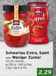 Extra, Samt oder Weniger Zucker