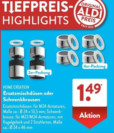 Ersatzmischdüsen oder Schwenkbrausen