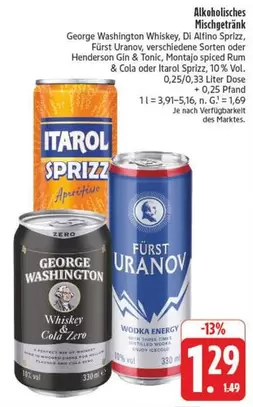 George Washington Whiskey, Di Alfino Sprizz, Fürst Uranov