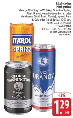George Washington Whiskey, Di Alfino Sprizz, Fürst Uranov