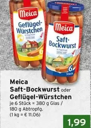 Saft-Bockwurst oder Geflügel-Würstchen