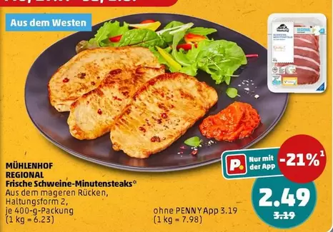 Frische Schweine-Minutensteaks