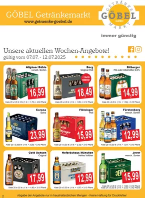 Getränke Göbel Katalog | Große Auswahl an Angeboten | 2025-07-07T00:00:00.000Z - 2025-12-07T00:00:00.000Z
