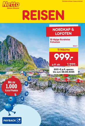 Netto Marken-Discount Katalog in Stuttgart | Reise-Angebote Juli & August | 2025-06-26T00:00:00.000Z - 2025-08-28T00:00:00.000Z