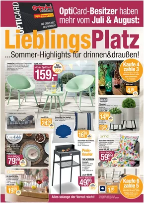 Opti Wohnwelt Katalog in Karlsruhe | Monatsangebote | 2025-07-04T00:00:00.000Z - 2025-07-31T00:00:00.000Z