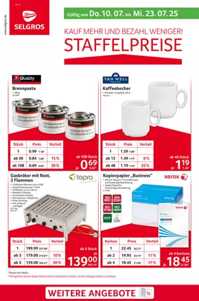 Selgros Katalog in Stuttgart | Staffelpreise | 2025-07-10T00:00:00.000Z - 2025-07-23T00:00:00.000Z