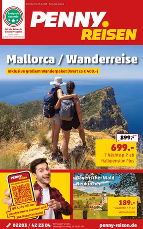 Penny Reisen Katalog in Stuttgart | Penny Reisen flugblatt | 2025-07-25T00:00:00.000Z - 2025-08-29T00:00:00.000Z