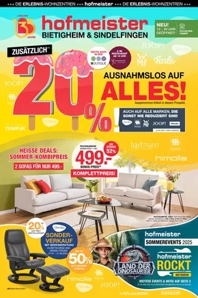 Hofmeister Katalog | 20% Alles | 2025-07-31T00:00:00.000Z - 2025-08-19T00:00:00.000Z
