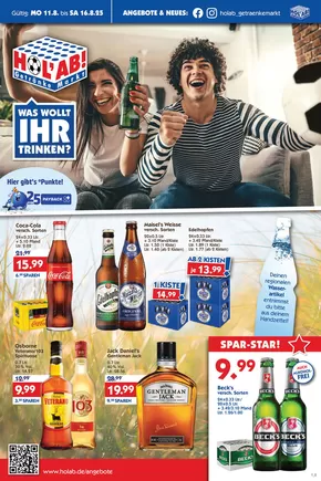 Hol'ab Getränkemarkt Katalog | Aktueller Prostpekt Hol'ab Getränkemarkt | 2025-08-11T00:00:00.000Z - 2025-08-16T00:00:00.000Z