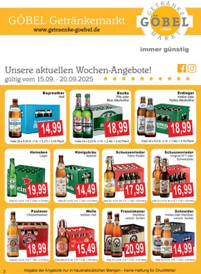 Getränke Göbel Katalog in Lüneburg | Tolles Angebot für alle Kunden | 2025-09-15T00:00:00.000Z - 2025-09-20T00:00:00.000Z