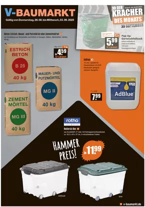 V Baumarkt Katalog | Top-Deals und Rabatte | 2025-08-28T00:00:00.000Z - 2025-09-03T00:00:00.000Z