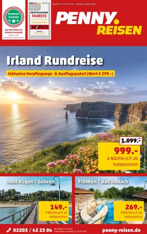 Penny Reisen Katalog in Wolfenbüttel | Penny Reisen flugblatt | 2025-08-29T00:00:00.000Z - 2025-09-26T00:00:00.000Z
