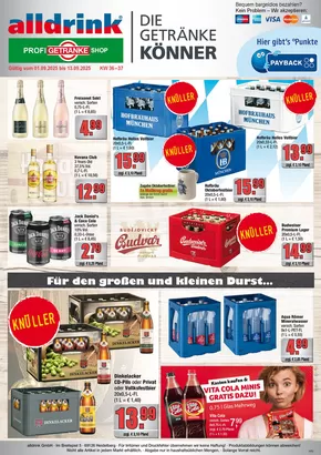 alldrink Katalog in Karlsruhe | Aktuelle Schnäppchen und Angebote | 2025-08-31T00:00:00.000Z - 2025-09-13T00:00:00.000Z