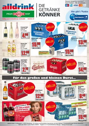 alldrink Katalog in Karlsruhe | Angebote für Schnäppchenjäger | 2025-08-31T00:00:00.000Z - 2025-09-13T00:00:00.000Z