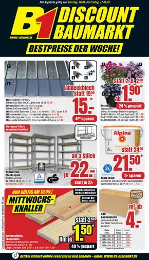 B1 Discount Baumarkt Katalog in Selm | B1 Discount Baumarkt flugblatt | 2025-09-09T00:00:00.000Z - 2025-09-23T00:00:00.000Z
