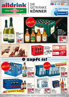 alldrink Katalog | Tolle Rabatte auf ausgewählte Produkte | 2025-09-14T00:00:00.000Z - 2025-09-27T00:00:00.000Z