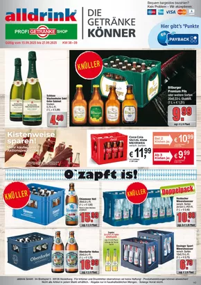 alldrink Katalog in Aschaffenburg | Aktuelle Sonderaktionen | 2025-09-14T00:00:00.000Z - 2025-09-27T00:00:00.000Z