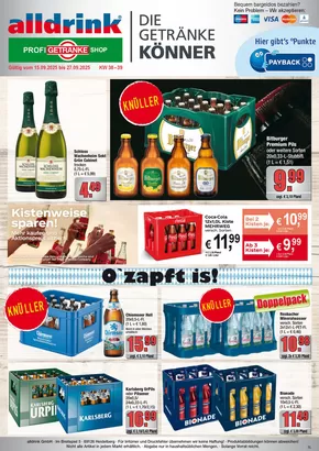 alldrink Katalog | Exklusive Schnäppchen | 2025-09-14T00:00:00.000Z - 2025-09-27T00:00:00.000Z