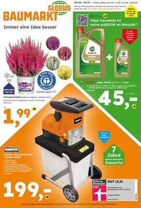 Globus Baumarkt Katalog in Bochum | Tolle Rabatte auf ausgewählte Produkte | 2025-09-14T00:00:00.000Z - 2025-09-20T00:00:00.000Z