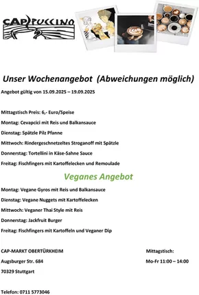 CAP Markt Katalog in Stuttgart | Tolles Angebot für Schnäppchenjäger | 2025-09-15T00:00:00.000Z - 2025-09-19T00:00:00.000Z