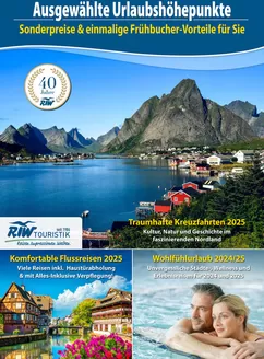 RIW Touristik Katalog | Sonderpreise & Einmalige Frühbucher-Vorteile Für Sie | 2025-09-18T00:00:00.000Z - 2025-12-31T00:00:00.000Z