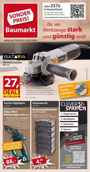 Sonderpreis Baumarkt Katalog in Cham | Nächste Woche | 2025-09-25T00:00:00.000Z - 2025-10-09T00:00:00.000Z