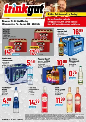 trinkgut Katalog | Exklusive Deals für unsere Kunden | 2025-09-25T00:00:00.000Z - 2025-10-09T00:00:00.000Z