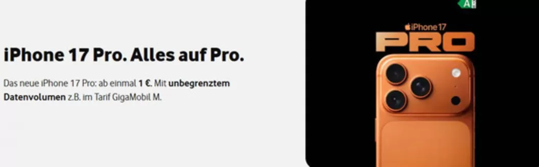Vodafone Katalog in Leipzig | iPhone 17 Pro. Alles Auf Pro | 2025-09-25T00:00:00.000Z - 2025-11-30T00:00:00.000Z