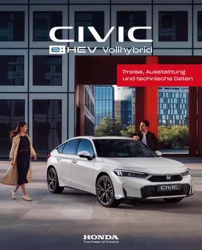 Honda Katalog in Aachen | Honda CIVIC PREISE, AUSSTATTUNG, TECHNISCHE DATEN | 2025-09-27T00:00:00.000Z - 2025-10-11T00:00:00.000Z