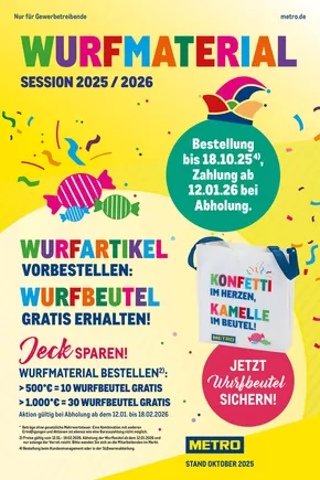 Metro Katalog in Mannheim | Wurfmaterial Karneval | 2025-10-01T00:00:00.000Z - 2026-02-17T00:00:00.000Z