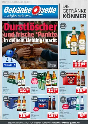 Getränke Quelle Katalog | Rabatte und Aktionen | 2025-09-28T00:00:00.000Z - 2025-10-11T00:00:00.000Z