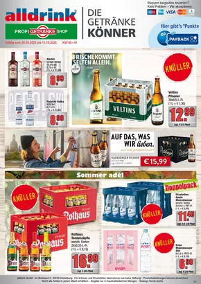 alldrink Katalog in Kaiserslautern | Top-Angebote für alle Schnäppchenjäger | 2025-09-28T00:00:00.000Z - 2025-10-11T00:00:00.000Z