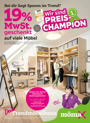 Mömax Katalog in Augsburg | 19% MwSt. geschenkt auf viele Möbel | 2025-09-29T00:00:00.000Z - 2025-10-12T00:00:00.000Z