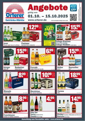 Orterer Getränkemarkt Katalog | Angebotee | 2025-10-01T00:00:00.000Z - 2025-10-15T00:00:00.000Z