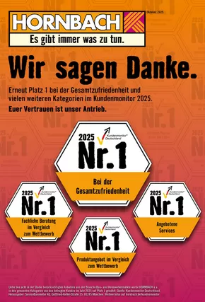 Hornbach Katalog in Bochum | Wir sagen Danke. | 2025-10-02T00:00:00.000Z - 2025-10-16T00:00:00.000Z