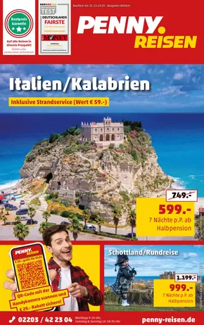 Penny Reisen Katalog in Gelnhausen (Barbarossast (Krst) | Penny Reisen flugblatt | 2025-10-20T00:00:00.000Z - 2025-11-03T00:00:00.000Z